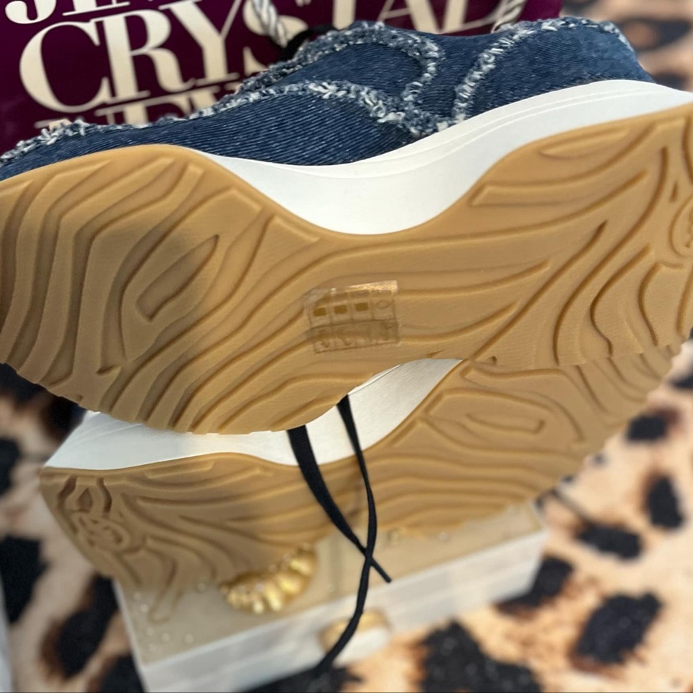 Michael Kors Ari Frayed Denim Trainer - Picture 10 of 14